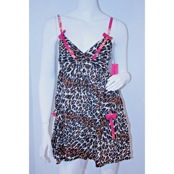 BETSEY  JOHNSON 732920T Cotton Lawn Chemise Leopard ( M ) - Picture 1 of 2